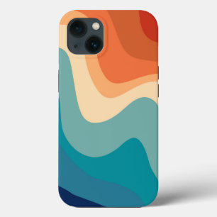 レトロ夏の渦波#1a #minimal #decor #art iPhone 13ケース