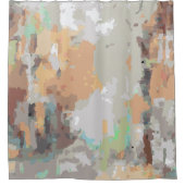 レトロ夏の雰囲気ほこりっぽいオレンジ色のトープ自然、 シャワーカーテン (正面)