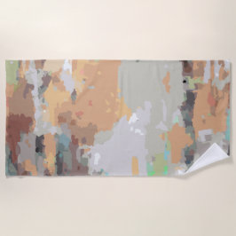 レトロ夏の雰囲気ほこりっぽいオレンジ色のトープ自然、 ビーチタオル