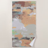 レトロ夏の雰囲気ほこりっぽいオレンジ色のトープ自然、 ビーチタオル (正面)