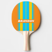 レトロ夏ビーチボードストライプ名 卓球ラケット (正面)