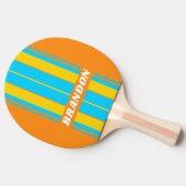 レトロ夏ビーチボードストライプ名 卓球ラケット (横)