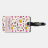 レトロ夏ビーチ名パーソナライズされた前 ラゲッジタグ (裏面横)