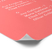 レトロ夏ホットピンク結婚のシーティンググラフポスター ポスター (角)