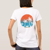 レトロ夏期ビーブトロピカルパーム Tシャツ (裏面)