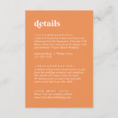 レトロ夏 |オレンジ結婚の詳細 エンクロージャーカード (正面)