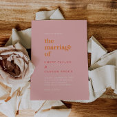 レトロ夏 | ピンクとオレンジのヴィンテージ 招待状