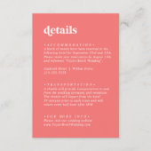 レトロ夏 |ホットピンク結婚の詳細 エンクロージャーカード (正面)