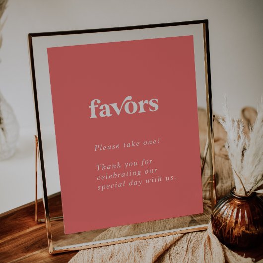 レトロ夏 |ホットピンク結婚式の引き出物 ポスター