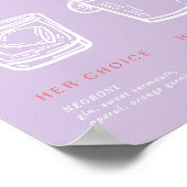 レトロ夏 | 紫色のオレンジ色のシグネチャードリンクサイン ポスター (角)