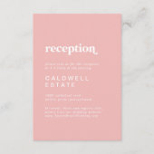 レトロ夏 |赤面ピンクウェディングレセプション エンクロージャーカード (正面)