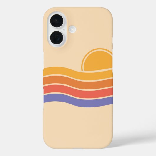 レトロ夕日の波 Case-Mate iPhoneケース (裏面)