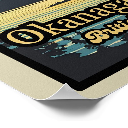 レトロ夕日オゴポゴオカナガン湖モンスター70s ポスター (角)