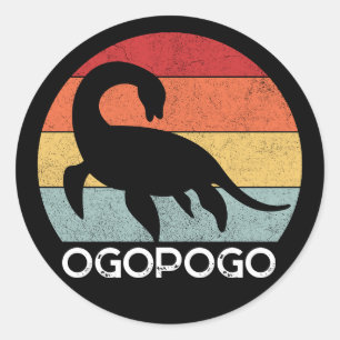レトロ夕日オゴポゴオカナガン湖モンスター70s ラウンドシール