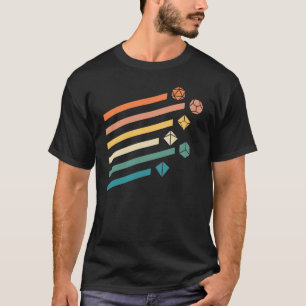 レトロ多面体サイコロセットテーブルトップRPG Tシャツ