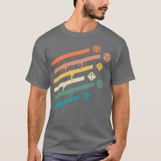レトロ多面体サイコロセットレイテーブルトップRPGアディクト Tシャツ
