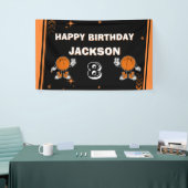 レトロ大学バスケ 誕生日ウェルカムバナー 横断幕 (トレードショー)