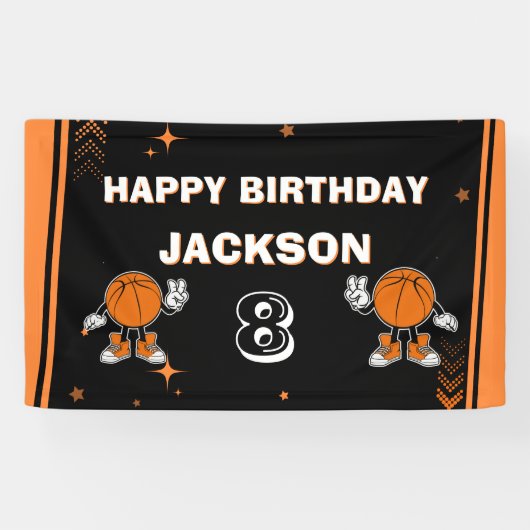 レトロ大学バスケ 誕生日ウェルカムバナー 横断幕 (横)