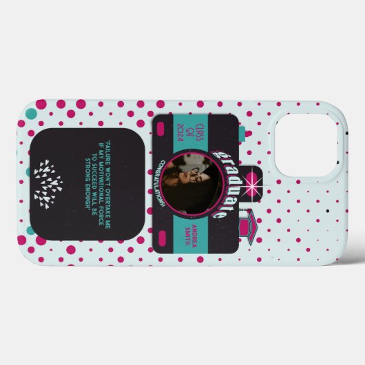 レトロ大学院写真やる気を起こさせる引用文カスタマイズ Case-Mate iPhoneケース (裏面 (横))