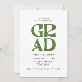 レトロ大学院卒業パーティー招待状 招待状