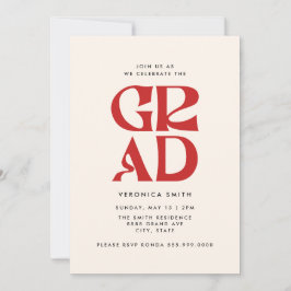 レトロ大学院卒業パーティー招待状 招待状