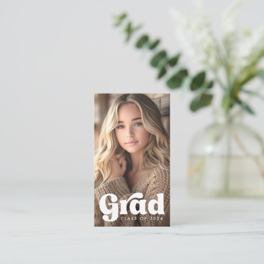 レトロ大学院生卒業ネットワーク写真 名刺 (スタンド正面)