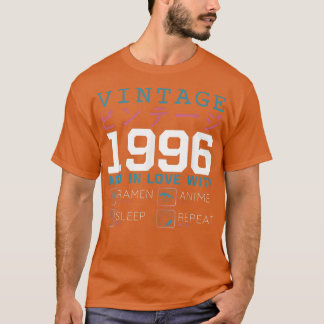 レトロ大宅漢字ヴィンテージ1996誕生日ラーメンAnim Tシャツ
