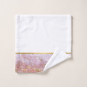 レトロ大理石ピンクマーメイドインスパイアバスルームセット バスタオルセット (ウォッシュタオル)