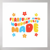 レトロ大胆不敵に作られた詩篇139:14 ポスター (正面)