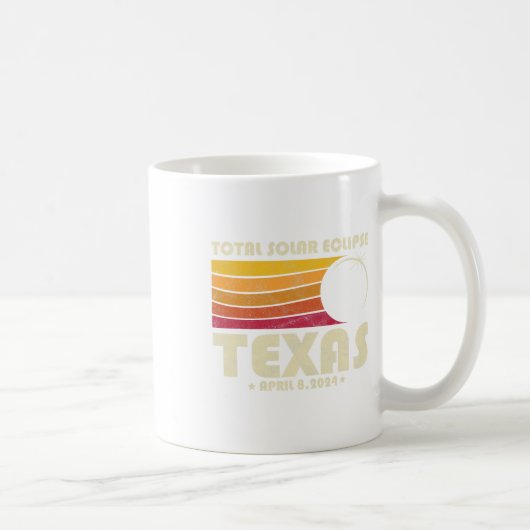 レトロ太陽のトータルEclipse 2024テキサス州アメリカ総体性 コーヒーマグカップ (右)