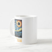 レトロ太陽のトータルEclipse 2024テキサス州男性へ女性 コーヒーマグカップ (正面左)