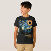 レトロ太陽のトータルEclipse 2024テキサス州男性へ女性 Tシャツ (正面フル)