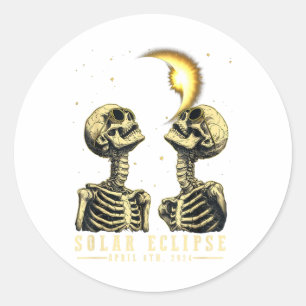 レトロ太陽のトータルEclipse 2024 Skeleten男性へ Wo ラウンドシール