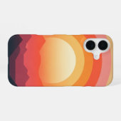レトロ太陽の地平線 iPhone 16ケース (裏面横)