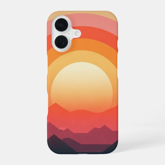 レトロ太陽の地平線 iPhone 16ケース (裏面)