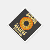 レトロ太陽の日食2024年4月8日 スタンダードカクテルナプキン (角)