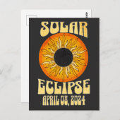 レトロ太陽の日食2024年4月8日 ポストカード (正面/裏面)