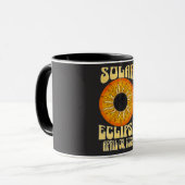 レトロ太陽の日食2024年4月8日 マグカップ (正面左)