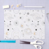 レトロ太陽の月の銀河系は手の星の円を公転する 薄葉紙 (クラフト)