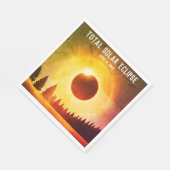 レトロ太陽の皆既食2024年4月8日 スタンダードランチョンナプキン (角)