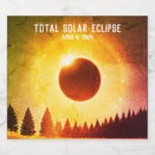 レトロ太陽の皆既食2024年4月8日 ビールラベル (シングルラベル)