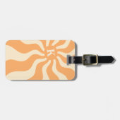 レトロ太陽光線モノグラムイニシャルgroovy ラゲッジタグ (正面横)