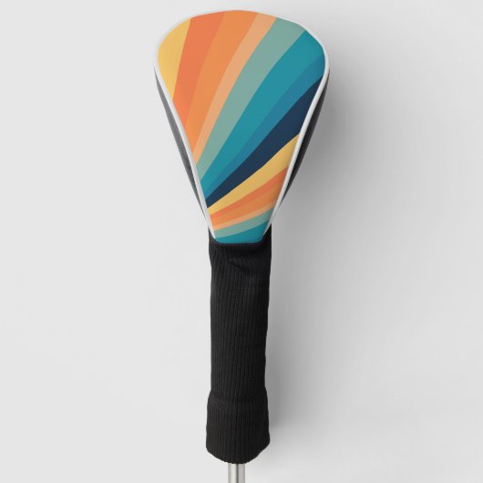 レトロ太陽光線 ゴルフヘッドカバー (正面)