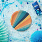 レトロ太陽光線 ペーパープレート (パーティー)