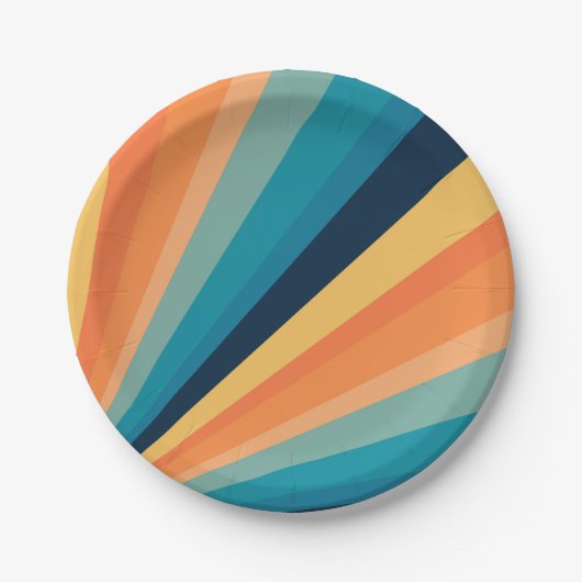 レトロ太陽光線 ペーパープレート (正面)