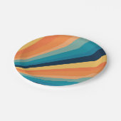 レトロ太陽光線 ペーパープレート (アングル)