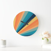 レトロ太陽光線 ラージ壁時計 (ホーム)