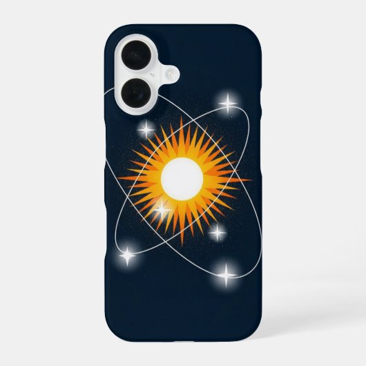 レトロ太陽軌道 iPhone 16ケース (裏面)