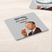 レトロ夫おもしろいことわざ スクエアペーパーコースター (アングル)