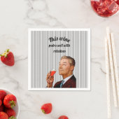 レトロ夫おもしろいワインことわざ スタンダードカクテルナプキン (インサイチュ)